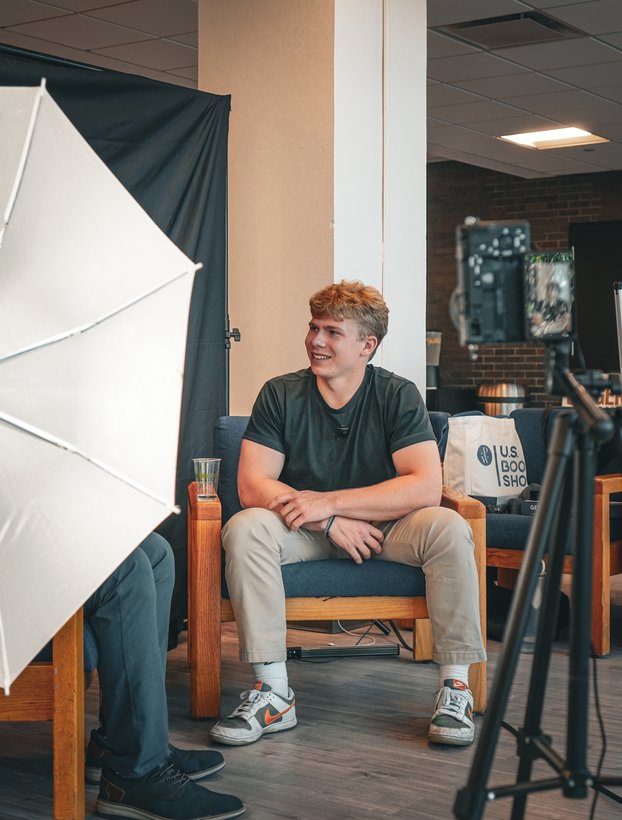 Lighting setup before a recording