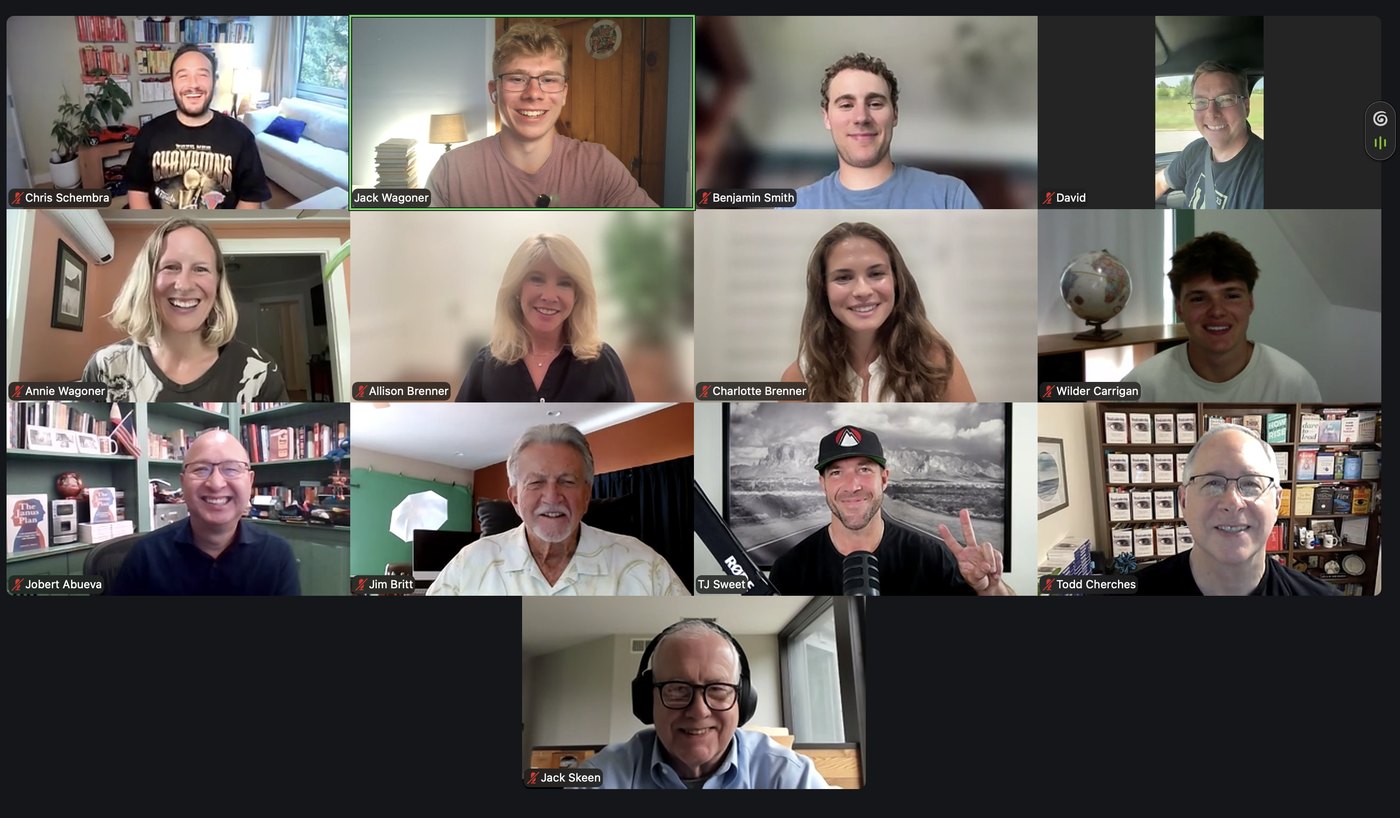 Participants in a Grateful Together session hosted by Jack Wagoner